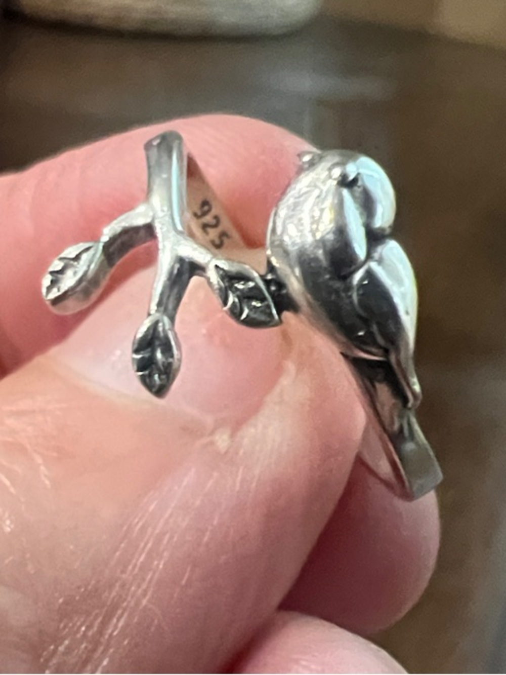 Sterling Silver Bird on Branch Ring - Size 6 - Picture 2 of 6